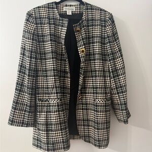 VINTAGE Breckenridge Houndstooth Blazer with Gold Accents